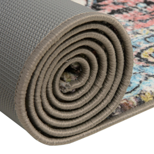 Washable Powder Blue 2' 2 x 10' Medina Runner Area Rug Easy to Clean Stain Resistant & Durable Polyester Classic Carpet for Home Decor & Design for Sale at Rug Engine