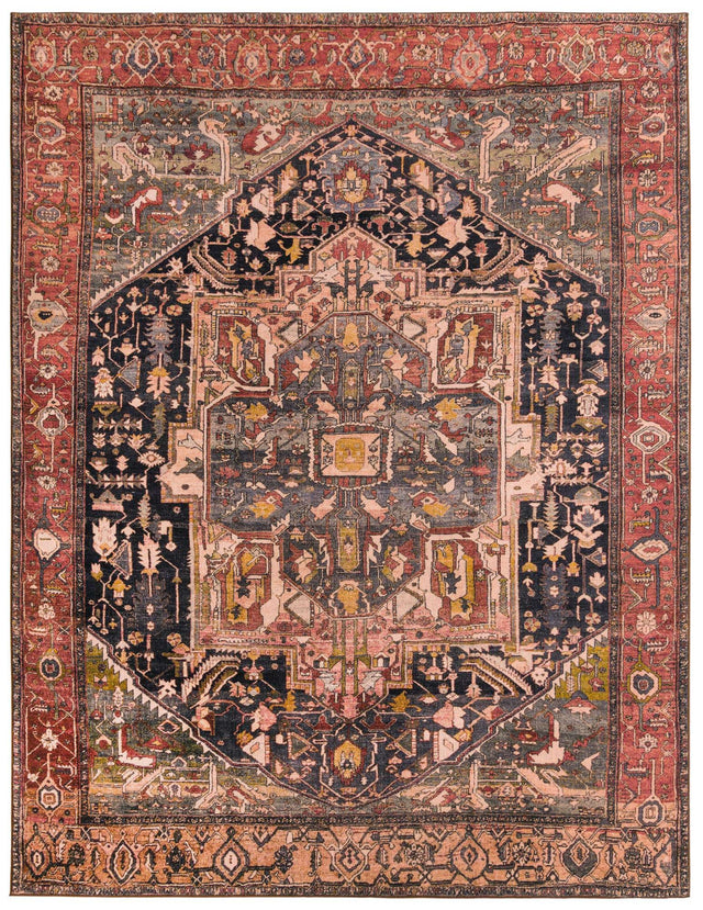 Washable Muted Rust 7' 10 x 10' 4 Medina Rectangle Area Rug Easy to Clean Stain Resistant & Durable Polyester Classic Carpet for Home Decor & Design for Sale at Rug Engine