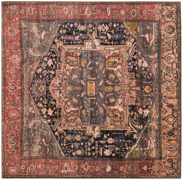 Washable Muted Rust 5' 3 x 5' 3 Medina Square Area Rug Easy to Clean Stain Resistant & Durable Polyester Classic Carpet for Home Decor & Design for Sale at Rug Engine