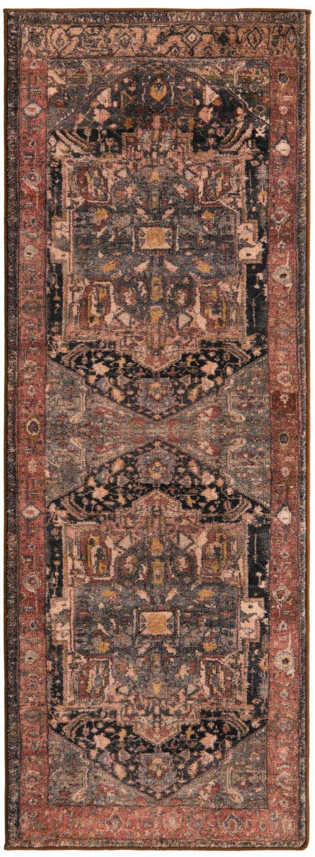 Washable Muted Rust 2' 2 x 6' Medina Runner Area Rug Easy to Clean Stain Resistant & Durable Polyester Classic Carpet for Home Decor & Design for Sale at Rug Engine