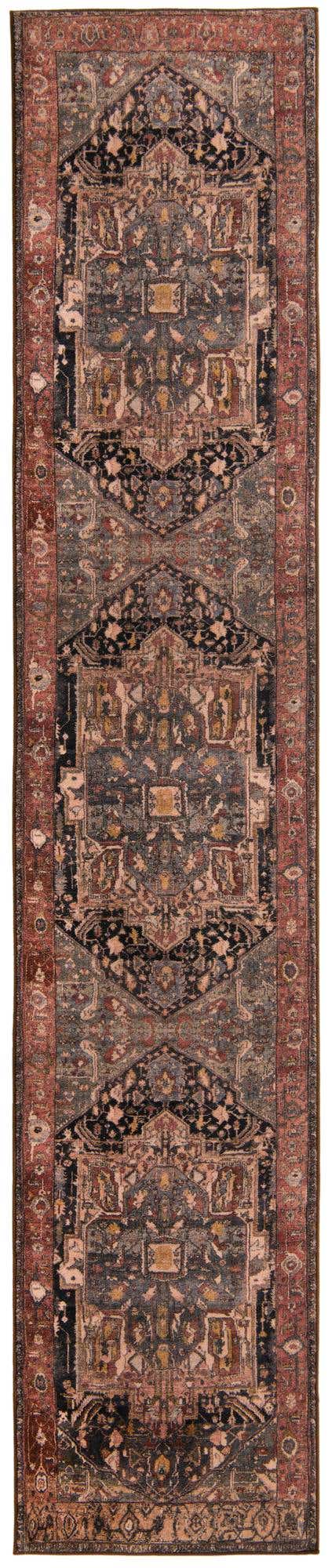 Washable Muted Rust 2' 7 x 13' Medina Runner Area Rug Easy to Clean Stain Resistant & Durable Polyester Classic Carpet for Home Decor & Design for Sale at Rug Engine