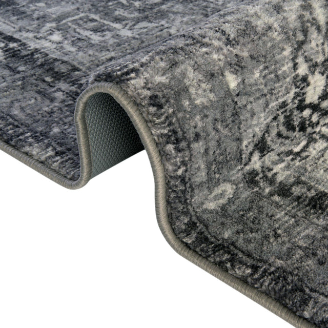 Washable Steel Gray 3' 3 x 5' 3 Medina Rectangle Area Rug Easy to Clean Stain Resistant & Durable Polyester Classic Carpet for Home Decor & Design for Sale at Rug Engine