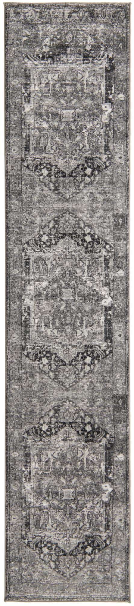 Washable Steel Gray 2' 2 x 10' Medina Runner Area Rug Easy to Clean Stain Resistant & Durable Polyester Classic Carpet for Home Decor & Design for Sale at Rug Engine