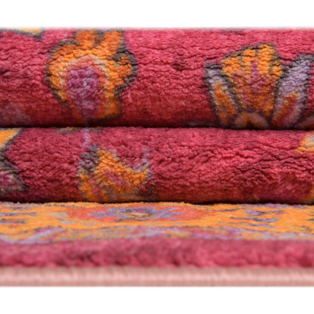 Washable Berry Pink 7' 10 x 10' 4 Medina Rectangle Area Rug Easy to Clean Stain Resistant & Durable Polyester Classic Carpet for Home Decor & Design for Sale at Rug Engine