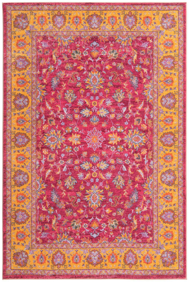 Washable Berry Pink 5' 3 x 7' 9 Medina Rectangle Area Rug Easy to Clean Stain Resistant & Durable Polyester Classic Carpet for Home Decor & Design for Sale at Rug Engine