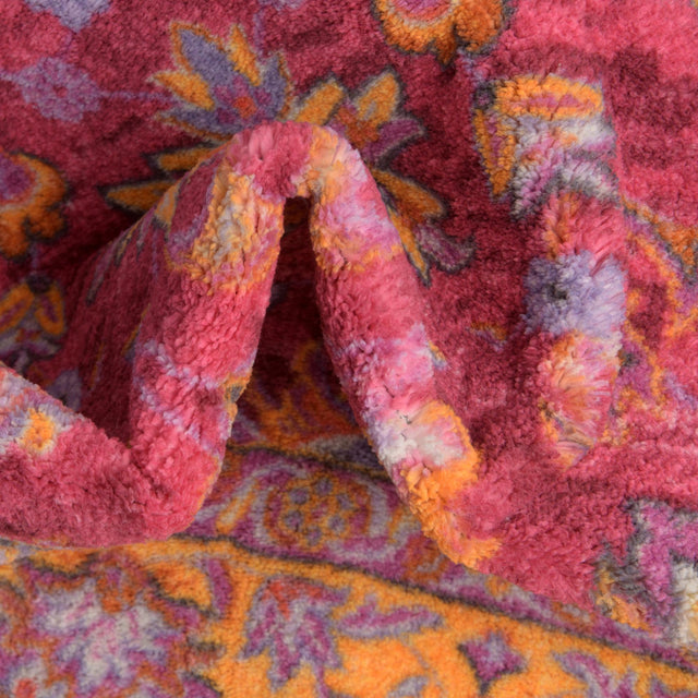 Washable Berry Pink 3' 3 x 3' 3 Medina Square Area Rug Easy to Clean Stain Resistant & Durable Polyester Classic Carpet for Home Decor & Design for Sale at Rug Engine