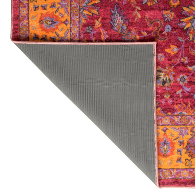 Washable Berry Pink 2' 2 x 10' Medina Runner Area Rug Easy to Clean Stain Resistant & Durable Polyester Classic Carpet for Home Decor & Design for Sale at Rug Engine