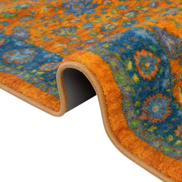 Washable Sunshine Yellow 5' 3 x 5' 3 Medina Square Area Rug Easy to Clean Stain Resistant & Durable Polyester Classic Carpet for Home Decor & Design for Sale at Rug Engine