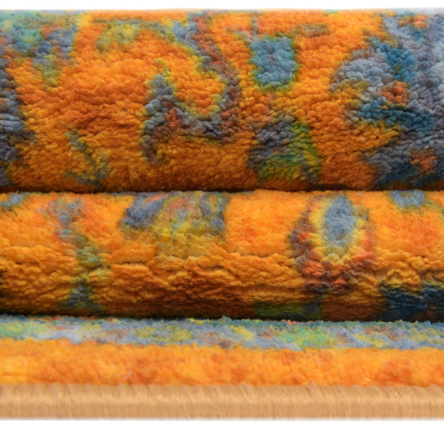 Washable Sunshine Yellow 5' 3 x 5' 3 Medina Square Area Rug Easy to Clean Stain Resistant & Durable Polyester Classic Carpet for Home Decor & Design for Sale at Rug Engine