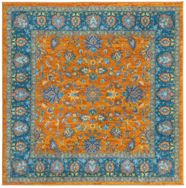 Washable Sunshine Yellow 5' 3 x 5' 3 Medina Square Area Rug Easy to Clean Stain Resistant & Durable Polyester Classic Carpet for Home Decor & Design for Sale at Rug Engine