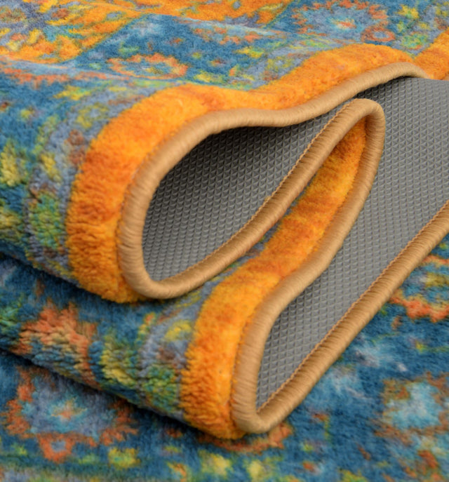 Washable Sunshine Yellow 2' 2 x 5' Medina Runner Area Rug Easy to Clean Stain Resistant & Durable Polyester Classic Carpet for Home Decor & Design for Sale at Rug Engine