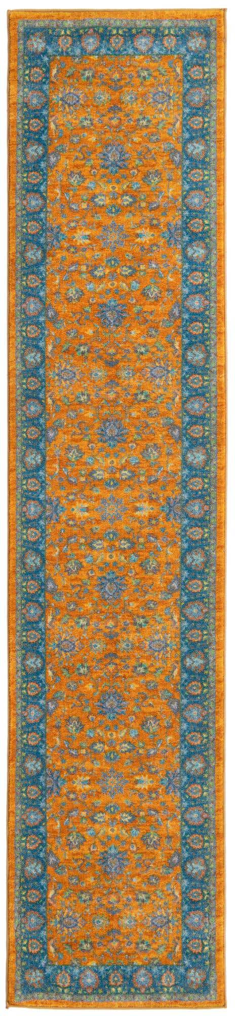Washable Sunshine Yellow 2' 2 x 10' Medina Runner Area Rug Easy to Clean Stain Resistant & Durable Polyester Classic Carpet for Home Decor & Design for Sale at Rug Engine