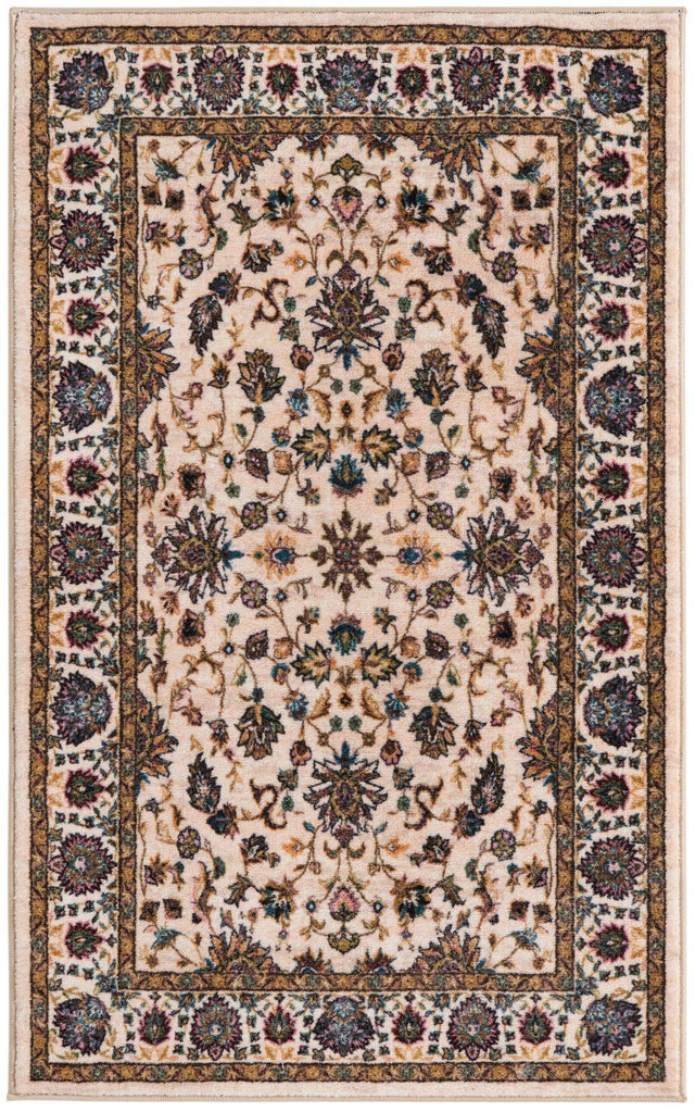 Washable Ivory 3' 3 x 5' 3 Medina Rectangle Area Rug Easy to Clean Stain Resistant & Durable Polyester Classic Carpet for Home Decor & Design for Sale at Rug Engine