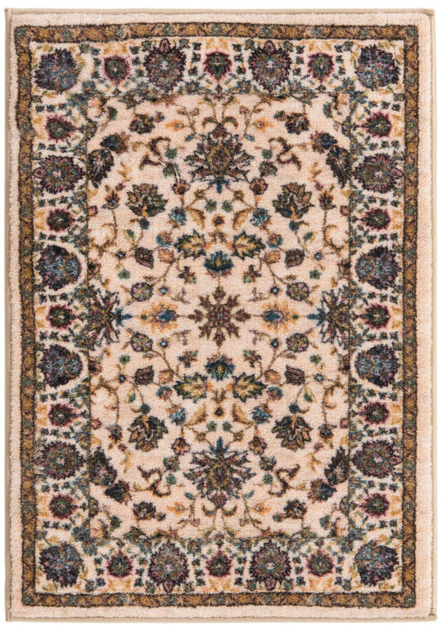 Washable Ivory 2' 2 x 3' Medina Rectangle Area Rug Easy to Clean Stain Resistant & Durable Polyester Classic Carpet for Home Decor & Design for Sale at Rug Engine