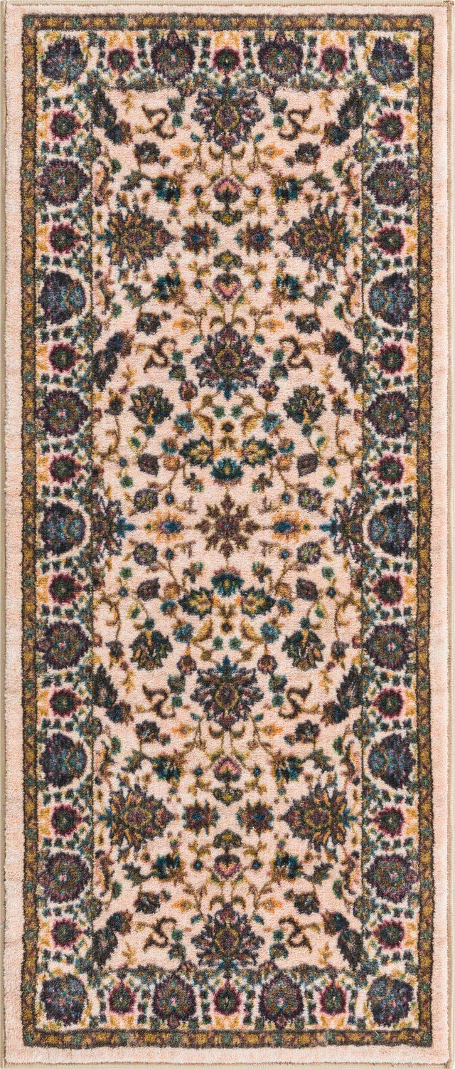 Washable Ivory 2' 2 x 5' Medina Runner Area Rug Easy to Clean Stain Resistant & Durable Polyester Classic Carpet for Home Decor & Design for Sale at Rug Engine