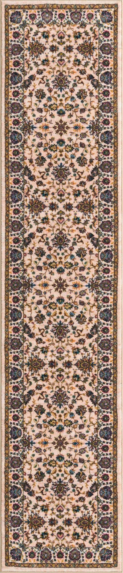 Washable Ivory 2' 2 x 10' Medina Runner Area Rug Easy to Clean Stain Resistant & Durable Polyester Classic Carpet for Home Decor & Design for Sale at Rug Engine