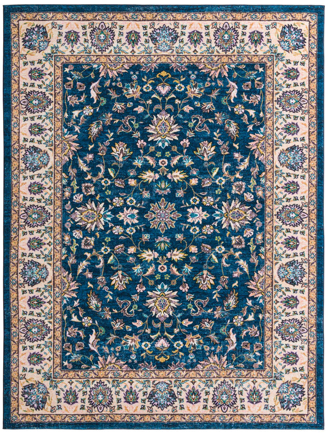 Washable Egyptian Blue 7' 10 x 10' 4 Medina Rectangle Area Rug Easy to Clean Stain Resistant & Durable Polyester Classic Carpet for Home Decor & Design for Sale at Rug Engine