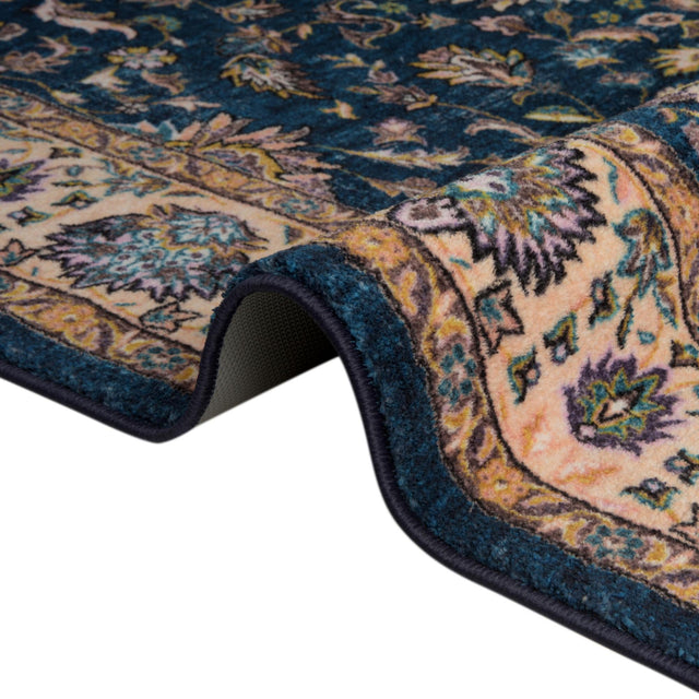 Washable Egyptian Blue 3' 3 x 5' 3 Medina Rectangle Area Rug Easy to Clean Stain Resistant & Durable Polyester Classic Carpet for Home Decor & Design for Sale at Rug Engine