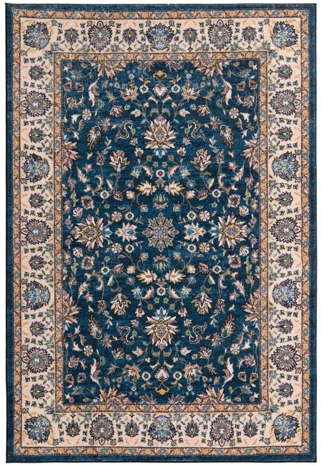 Washable Egyptian Blue 5' 3 x 7' 9 Medina Rectangle Area Rug Easy to Clean Stain Resistant & Durable Polyester Classic Carpet for Home Decor & Design for Sale at Rug Engine