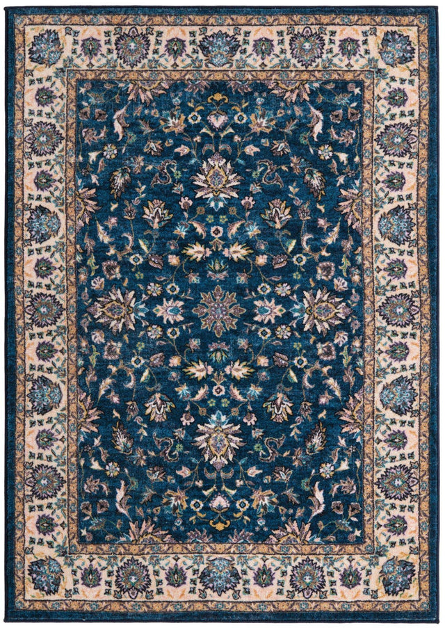 Washable Egyptian Blue 4' 4 x 6' Medina Rectangle Area Rug Easy to Clean Stain Resistant & Durable Polyester Classic Carpet for Home Decor & Design for Sale at Rug Engine
