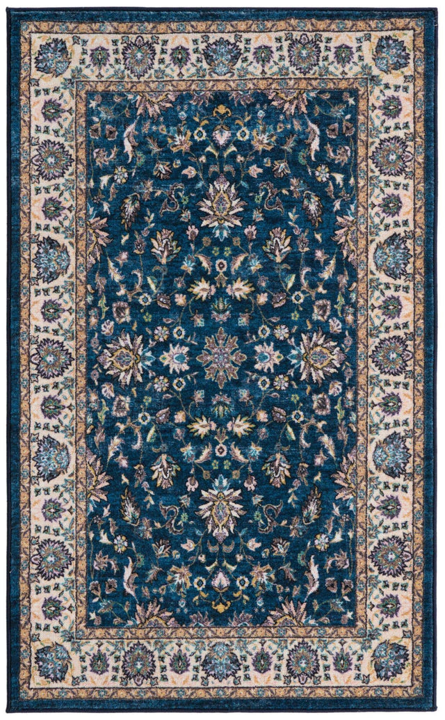 Washable Egyptian Blue 3' 3 x 5' 3 Medina Rectangle Area Rug Easy to Clean Stain Resistant & Durable Polyester Classic Carpet for Home Decor & Design for Sale at Rug Engine