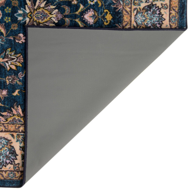 Washable Egyptian Blue 2' 2 x 10' Medina Runner Area Rug Easy to Clean Stain Resistant & Durable Polyester Classic Carpet for Home Decor & Design for Sale at Rug Engine