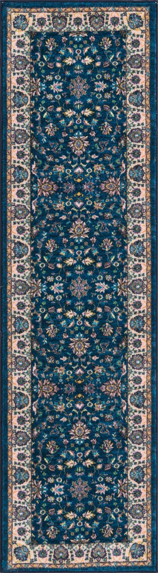 Washable Egyptian Blue 2' 2 x 7' 10 Medina Runner Area Rug Easy to Clean Stain Resistant & Durable Polyester Classic Carpet for Home Decor & Design for Sale at Rug Engine