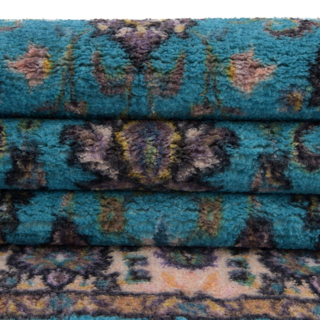 Washable Arctic Aqua Blue 2' 2 x 7' 10 Medina Runner Area Rug Easy to Clean Stain Resistant & Durable Polyester Classic Carpet for Home Decor & Design for Sale at Rug Engine