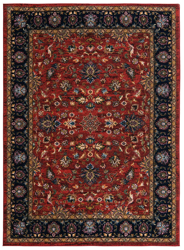 Washable Classic Red 6' 7 x 9' Medina Rectangle Area Rug Easy to Clean Stain Resistant & Durable Polyester Classic Carpet for Home Decor & Design for Sale at Rug Engine