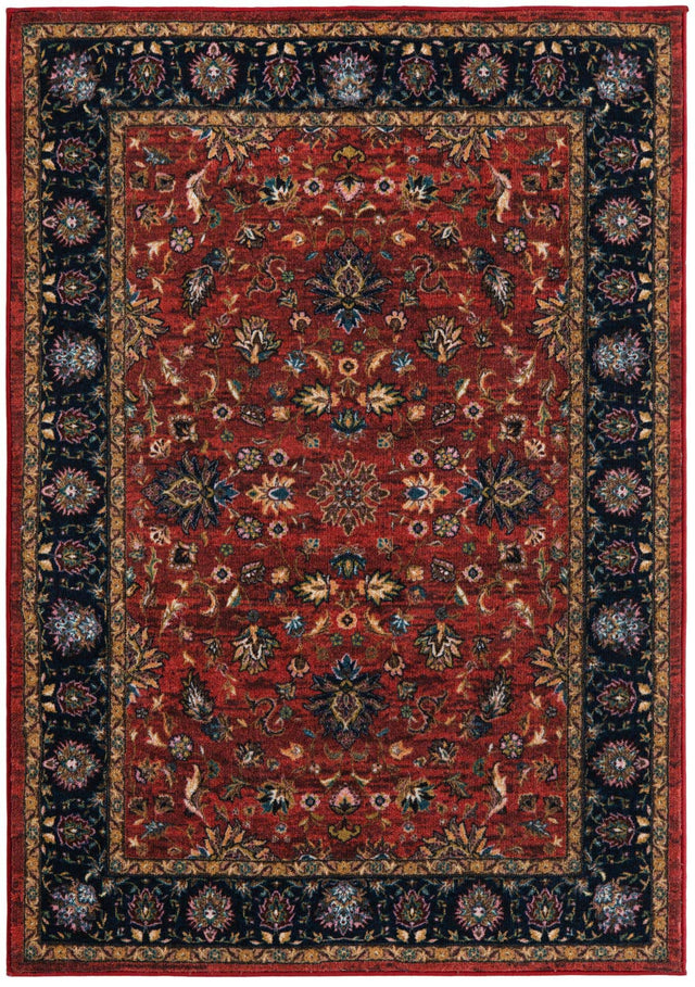 Washable Classic Red 4' 4 x 6' Medina Rectangle Area Rug Easy to Clean Stain Resistant & Durable Polyester Classic Carpet for Home Decor & Design for Sale at Rug Engine