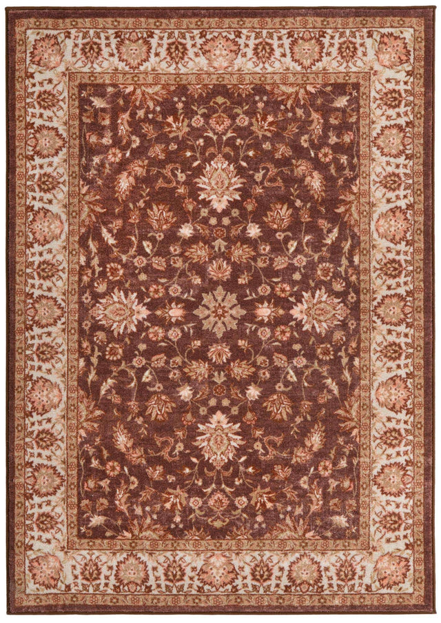 Washable Coffee Brown 4' 4 x 6' Medina Rectangle Area Rug Easy to Clean Stain Resistant & Durable Polyester Classic Carpet for Home Decor & Design for Sale at Rug Engine
