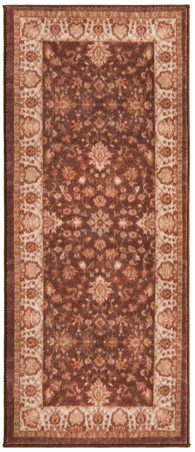 Washable Coffee Brown 2' 2 x 5' Medina Runner Area Rug Easy to Clean Stain Resistant & Durable Polyester Classic Carpet for Home Decor & Design for Sale at Rug Engine