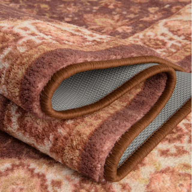 Washable Coffee Brown 2' 2 x 6' Medina Runner Area Rug Easy to Clean Stain Resistant & Durable Polyester Classic Carpet for Home Decor & Design for Sale at Rug Engine