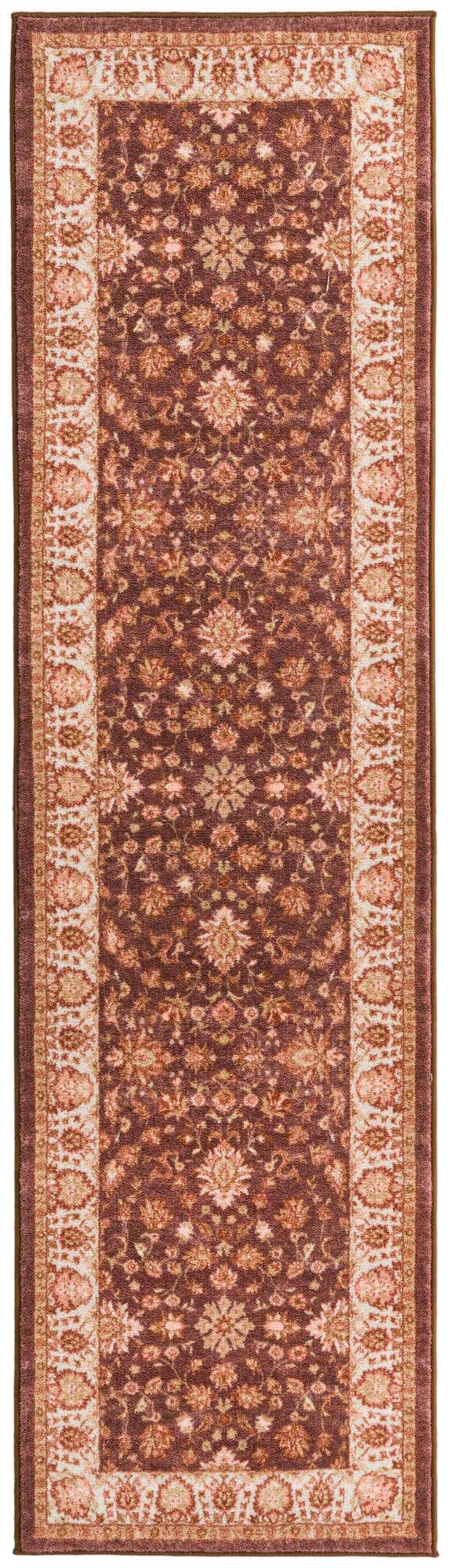 Washable Coffee Brown 2' 2 x 7' 10 Medina Runner Area Rug Easy to Clean Stain Resistant & Durable Polyester Classic Carpet for Home Decor & Design for Sale at Rug Engine