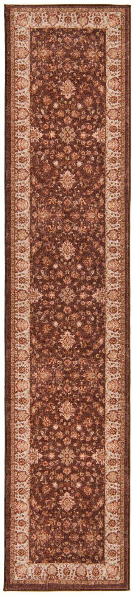 Washable Coffee Brown 2' 2 x 10' Medina Runner Area Rug Easy to Clean Stain Resistant & Durable Polyester Classic Carpet for Home Decor & Design for Sale at Rug Engine