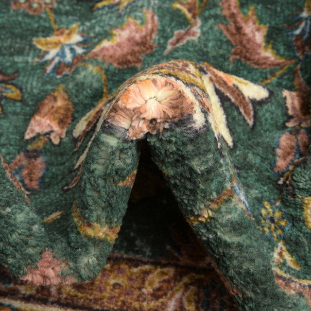 Washable Emerald Green 3' 3 x 5' 3 Medina Rectangle Area Rug Easy to Clean Stain Resistant & Durable Polyester Classic Carpet for Home Decor & Design for Sale at Rug Engine