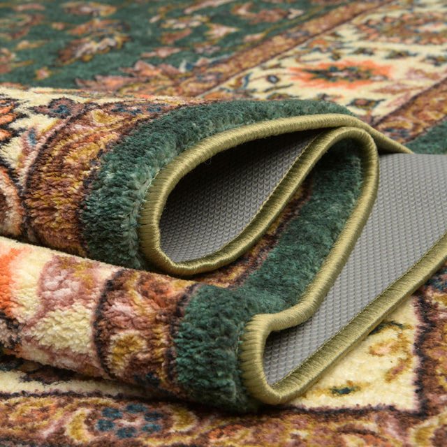 Washable Emerald Green 7' 10 x 10' 4 Medina Rectangle Area Rug Easy to Clean Stain Resistant & Durable Polyester Classic Carpet for Home Decor & Design for Sale at Rug Engine
