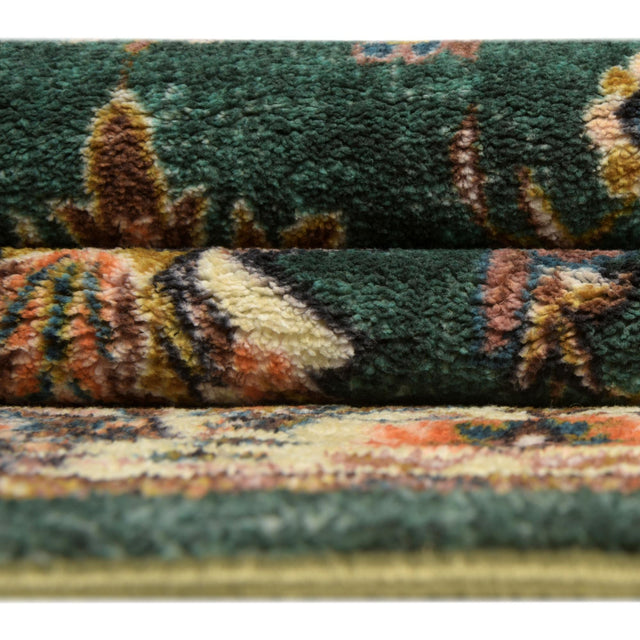 Washable Emerald Green 7' 10 x 10' 4 Medina Rectangle Area Rug Easy to Clean Stain Resistant & Durable Polyester Classic Carpet for Home Decor & Design for Sale at Rug Engine