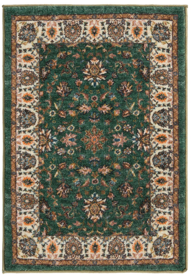 Washable Emerald Green 2' 2 x 3' Medina Rectangle Area Rug Easy to Clean Stain Resistant & Durable Polyester Classic Carpet for Home Decor & Design for Sale at Rug Engine