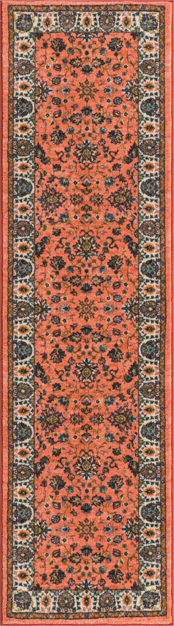 Washable Salmon 2' 2 x 7' 10 Medina Runner Area Rug Easy to Clean Stain Resistant & Durable Polyester Classic Carpet for Home Decor & Design for Sale at Rug Engine