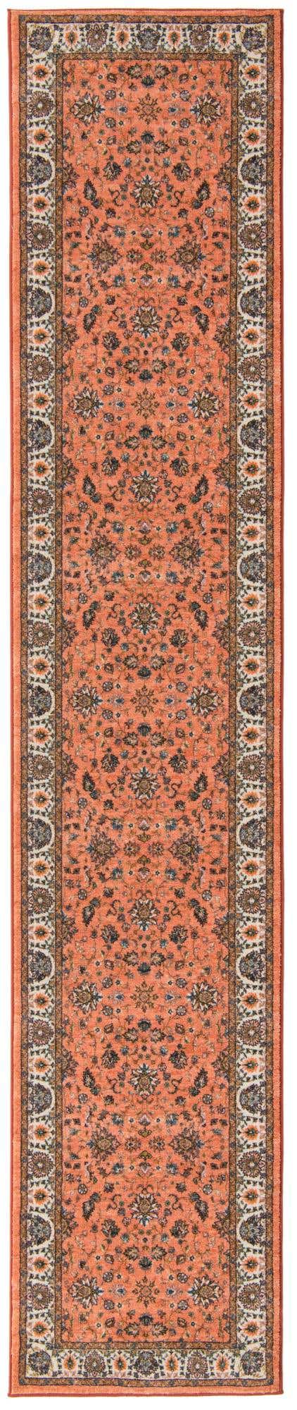 Washable Salmon 2' 7 x 13' Medina Runner Area Rug Easy to Clean Stain Resistant & Durable Polyester Classic Carpet for Home Decor & Design for Sale at Rug Engine