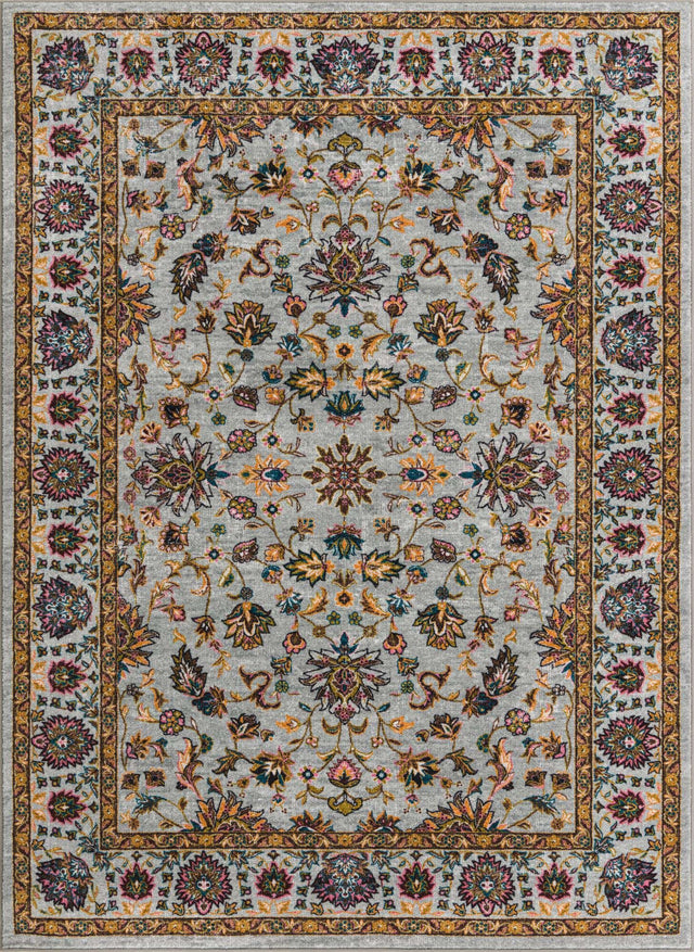 Washable Cloud Gray 6' 7 x 9' Medina Rectangle Area Rug Easy to Clean Stain Resistant & Durable Polyester Classic Carpet for Home Decor & Design for Sale at Rug Engine