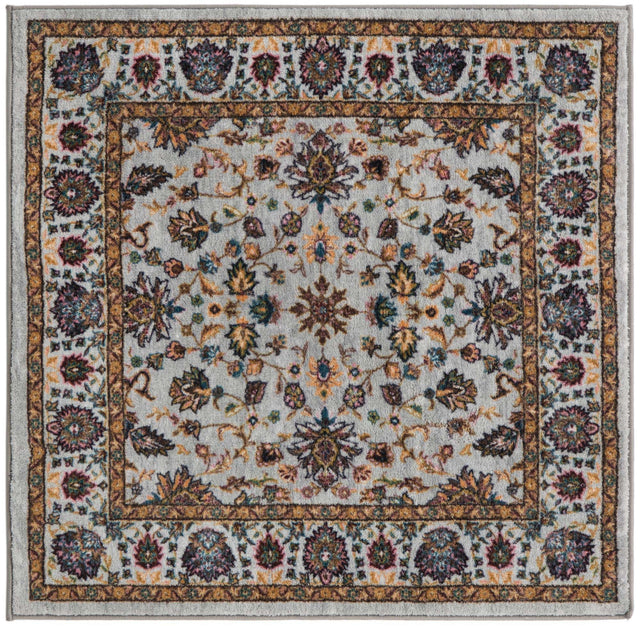 Washable Cloud Gray 3' 3 x 3' 3 Medina Square Area Rug Easy to Clean Stain Resistant & Durable Polyester Classic Carpet for Home Decor & Design for Sale at Rug Engine