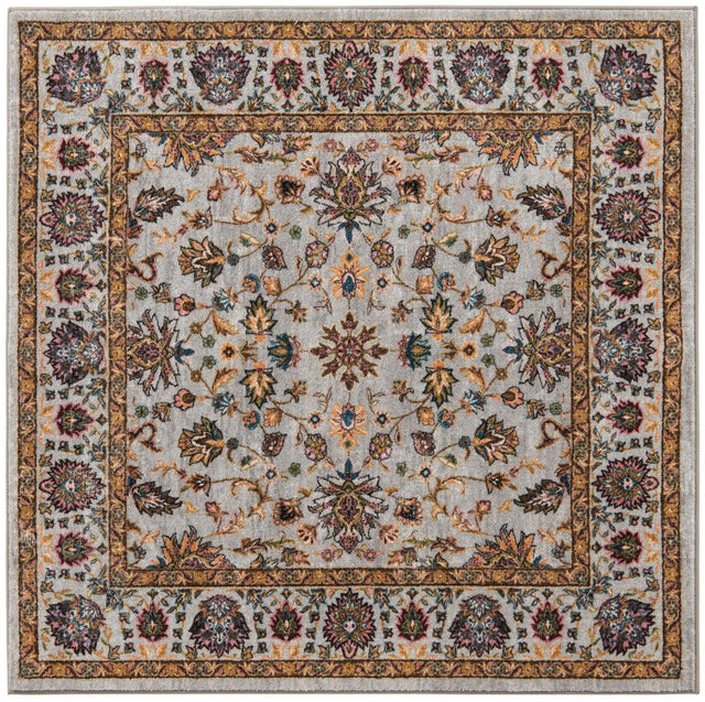 Washable Cloud Gray 5' 3 x 5' 3 Medina Square Area Rug Easy to Clean Stain Resistant & Durable Polyester Classic Carpet for Home Decor & Design for Sale at Rug Engine