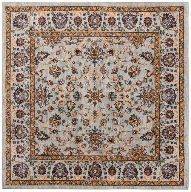 Washable Cloud Gray 7' 10 x 7' 10 Medina Square Area Rug Easy to Clean Stain Resistant & Durable Polyester Classic Carpet for Home Decor & Design for Sale at Rug Engine