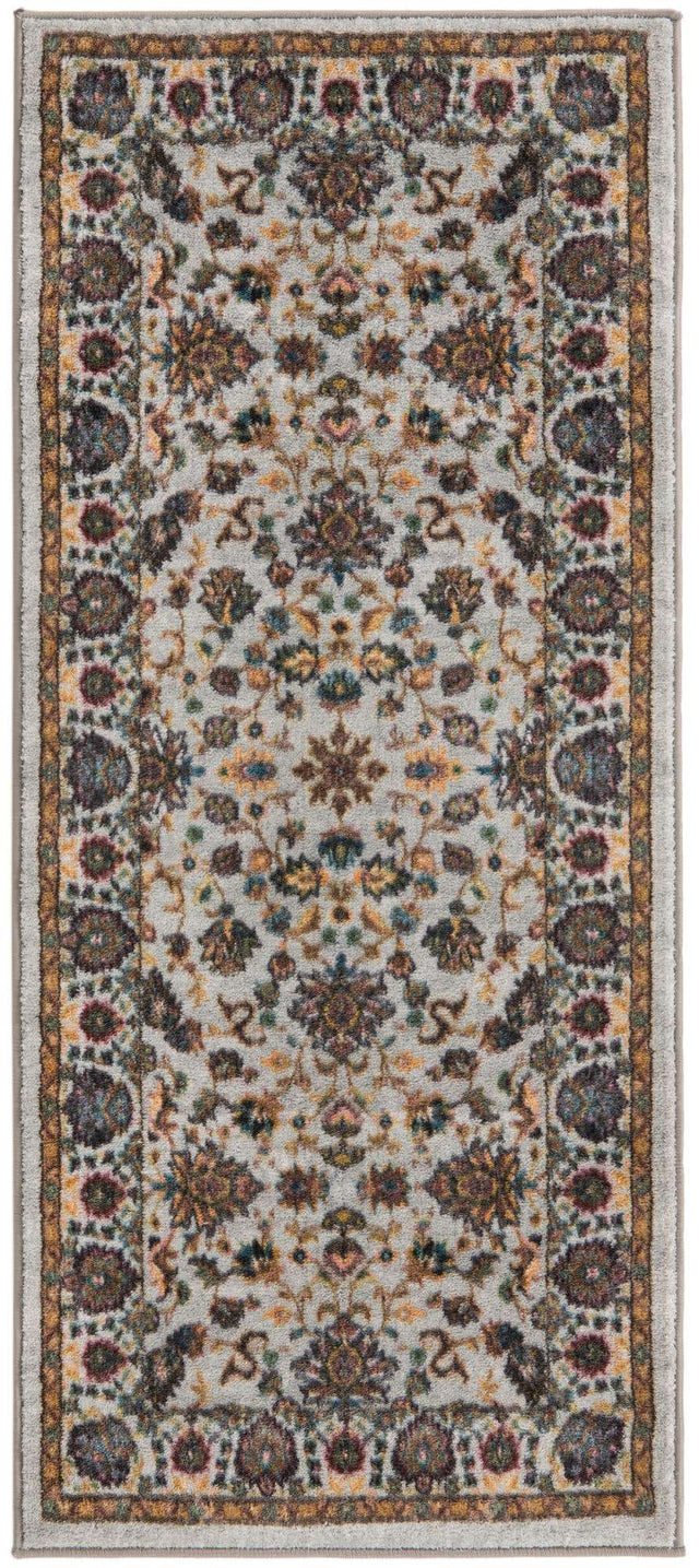 Washable Cloud Gray 2' 2 x 5' Medina Runner Area Rug Easy to Clean Stain Resistant & Durable Polyester Classic Carpet for Home Decor & Design for Sale at Rug Engine