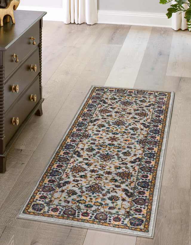 Washable Cloud Gray 2' 2 x 5' Medina Runner Area Rug Easy to Clean Stain Resistant & Durable Polyester Classic Carpet for Home Decor & Design for Sale at Rug Engine