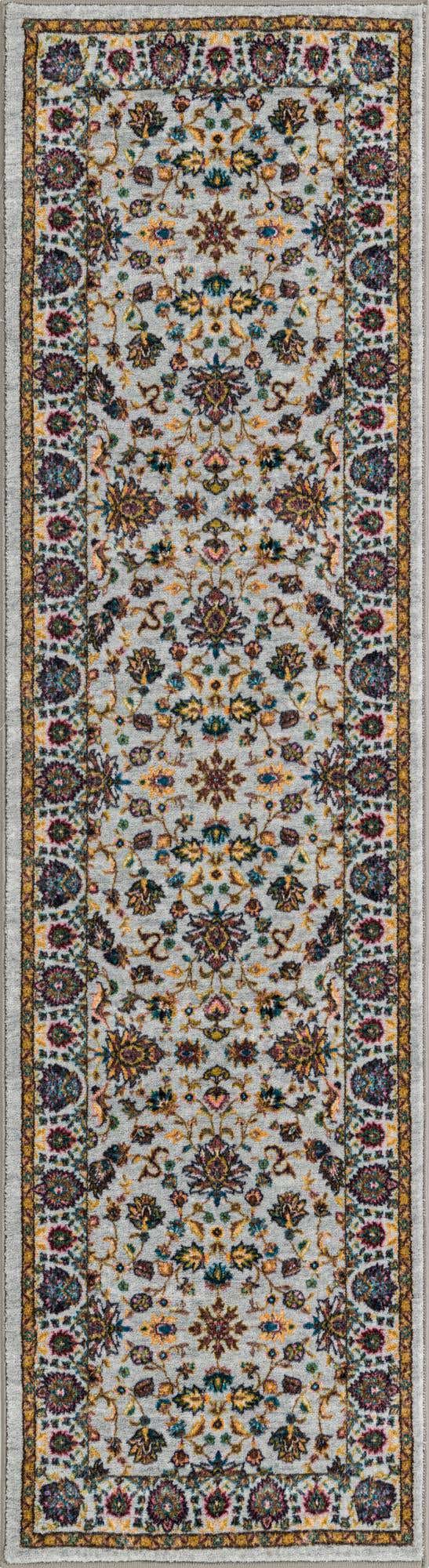 Washable Cloud Gray 2' 2 x 7' 10 Medina Runner Area Rug Easy to Clean Stain Resistant & Durable Polyester Classic Carpet for Home Decor & Design for Sale at Rug Engine