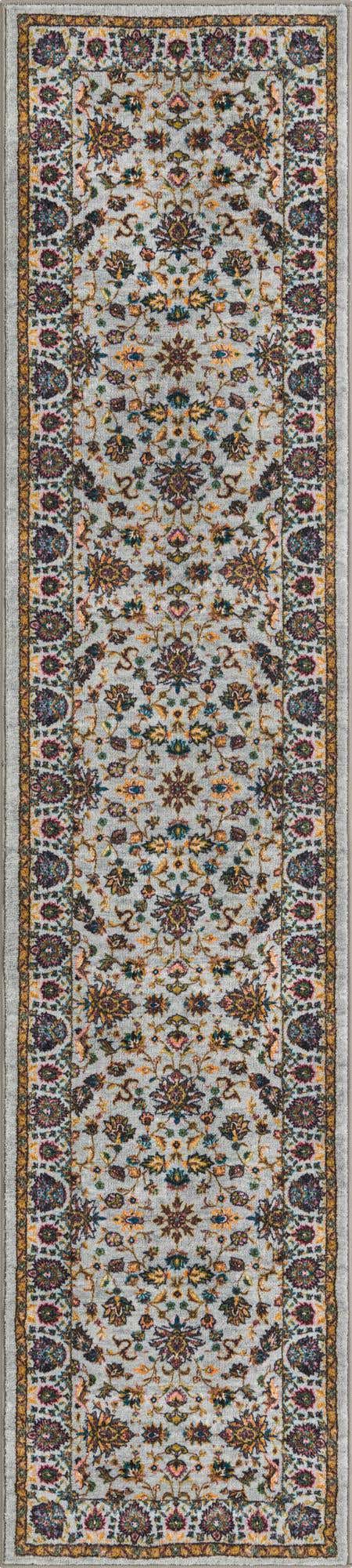 Washable Cloud Gray 2' 2 x 10' Medina Runner Area Rug Easy to Clean Stain Resistant & Durable Polyester Classic Carpet for Home Decor & Design for Sale at Rug Engine