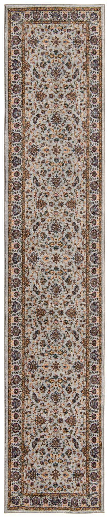 Washable Cloud Gray 2' 7 x 13' Medina Runner Area Rug Easy to Clean Stain Resistant & Durable Polyester Classic Carpet for Home Decor & Design for Sale at Rug Engine